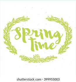 Spring time hand-drawn lettering