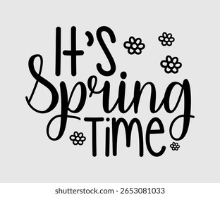É Spring Time, design de primavera feliz Eps, Spring Eps Cut File, Camiseta Hoppy, Coelhinho e primavera Eps, Ovo para crianças, Corte de Arquivo Cricut