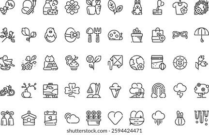 Spring time icons High-Quality Vector Icons Collection with Editable Stroke. Ideal for Professional and Creative Projects.