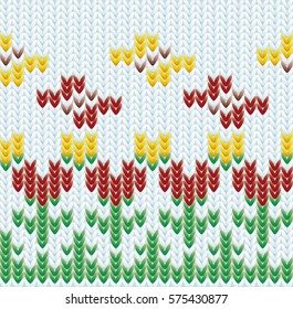 Spring time knitting banner, vector illustration