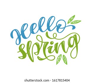Spring time lettering greeting card. Fun season slogan. Typography poster or banner for promotion and sale design. Calligraphy print. Vector illustration