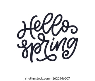 Spring time lettering greeting card. Fun season slogan. Typography poster or banner for promotion and sale design. Calligraphy print. Vector illustration