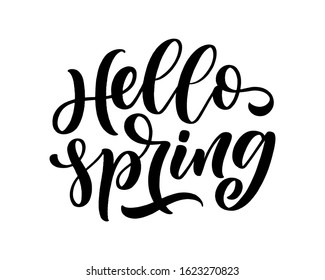 Spring time lettering greeting card. Fun season slogan. Typography poster or banner for promotion and sale design. Calligraphy print. Vector illustration