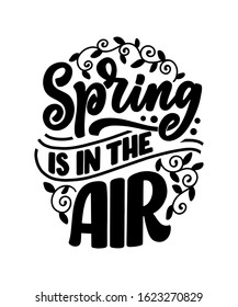 Spring time lettering greeting card. Fun season slogan. Typography poster or banner for promotion and sale design. Calligraphy print. Vector illustration