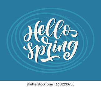 Spring time lettering greeting card. Fun season slogan. Typography poster or banner for promotion and sale design. Calligraphy print. Vector illustration
