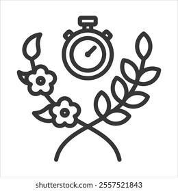 Spring Time Outline Icon Vector Illustration