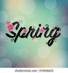 Spring Time Poster With Gradient Mesh, Vector Illustration