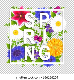 Spring Time Poster Gradient Mesh, Vector Illustration