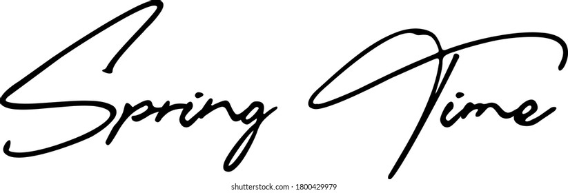 Spring Time Typography Black Color Text 
on White Background