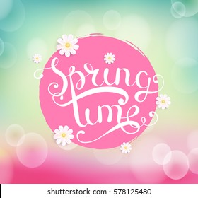 Spring timeTypographical Background, vector illustration.