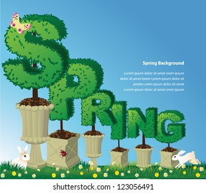 Spring Topiary Background