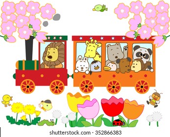 The spring tourist train which runs carrying an animal.