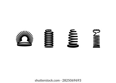 Spring Toy Silhouette Collection Minimal Black Plaything Icons