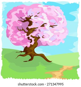 Spring tree in blossom