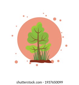 Spring Tree Circle Bubbles Icon