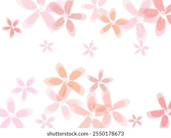 Spring tree flower parts. Blossom elements flying.