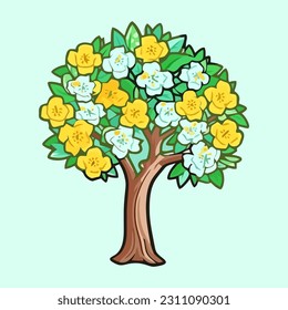 Spring Tree in Fresh Green, Nature Renewal