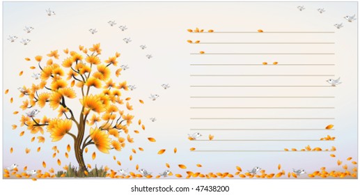 spring tree in full bloom with text area