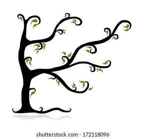 Spring tree green for your design