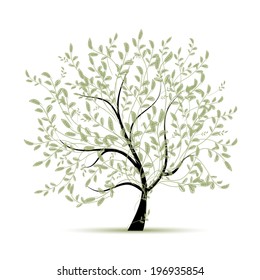 Spring tree green for your design