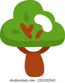 Spring tree, illustration, vector on a white background.