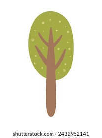 Spring tree. Simple vector illustration. Isolated design element. Vector illustration