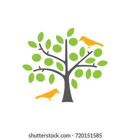 Spring tree simple vector illustration