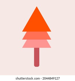 
A spring tree vector icon with a blend of orange colors depicting the heat of spring.