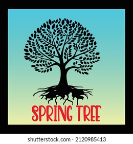 Spring tree vector t shirt design