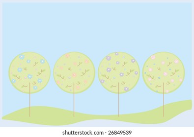 Spring trees background