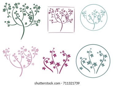 Spring trees colors - icons