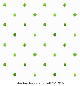 Spring trees elements seamless pattern background