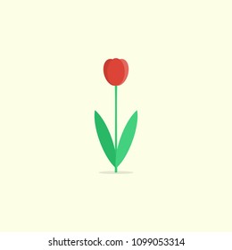 Spring tulip, flat icon. Vector