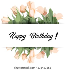 Spring tulip flowers bouquet. Vector illustration EPS10