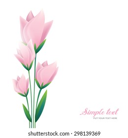 spring tulip flowers as a holiday postcard design vector