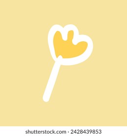 spring twig isolated white element on a yellow background vector illustration