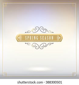 Spring Typographic Design.
Retro and Vintage Frames Style Templates. Vector illustration. 
Spring Logo for Greeting Cards and Sale Badges. 