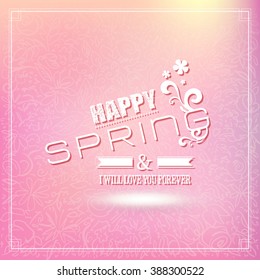 Spring Typographic Design.
Retro and Vintage Frames Style Templates. Vector illustration. 
Spring Logo for Greeting Cards and Sale Badges. 