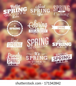 Spring Typographic Design Set