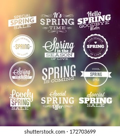 Spring Typographic Design Set