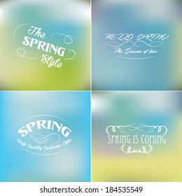 Spring Typographic Design Set