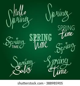 Spring Typographic Design Set