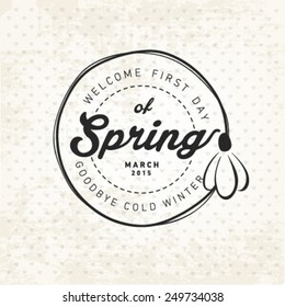 Spring Typography Background in Vintage Style