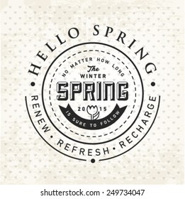 Spring Typography Background in Vintage Style