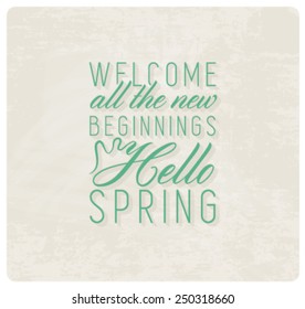 Spring Typography Background in Vintage Style