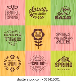Spring typography design elements 