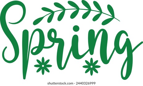Spring typography design on plain white transparent isolated background for card, shirt, hoodie, sweatshirt, apparel, tag, mug, icon, poster or badge