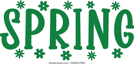 Spring typography design on plain white transparent isolated background for card, shirt, hoodie, sweatshirt, apparel, tag, mug, icon, poster or badge