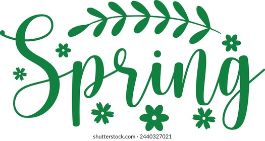Diseño de la tipografía de primavera en el fondo aislado blanco liso transparente para la tarjeta, camisa, sudadera, sudadera, ropa, etiqueta, taza, icono, póster o insignia