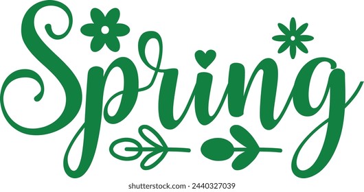 Spring typography design on plain white transparent isolated background for card, shirt, hoodie, sweatshirt, apparel, tag, mug, icon, poster or badge